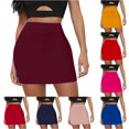 thumbnail image 1 of Wxolcjlv Womens Solid Bodycon Mini Skirt High Rise Slim Fit Stretch Skirts, 1 of 7