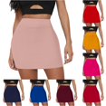 thumbnail image 1 of Wxolcjlv Womens Solid Bodycon Mini Skirt High Rise Slim Fit Stretch Skirts, 1 of 7