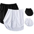 thumbnail image 1 of Wxolcjlv Womens Solid Button Front Half Skirt Elastic Waist Inner Wear Short Skirts 2pc, 1 of 9