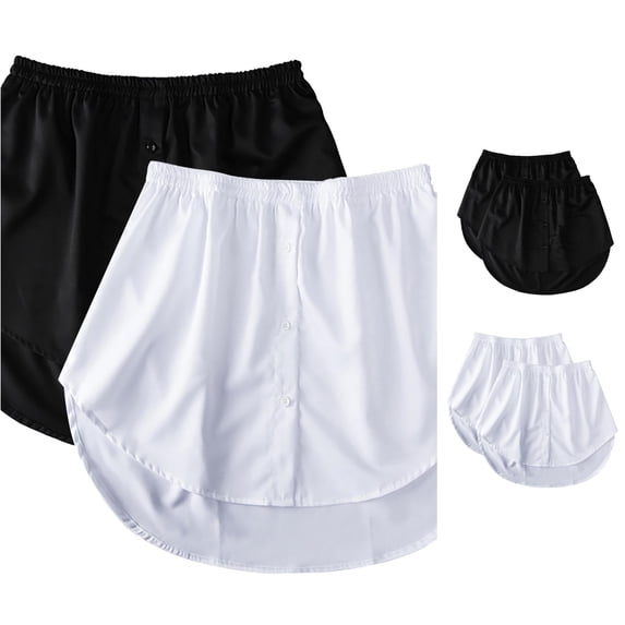 Wxolcjlv Womens Solid Button Front Half Skirt Elastic Waist Inner Wear Short Skirts 2pc
