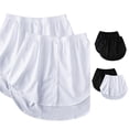 thumbnail image 1 of Wxolcjlv Womens Solid Button Front Half Skirt Elastic Waist Inner Wear Short Skirts 2pc, 1 of 9