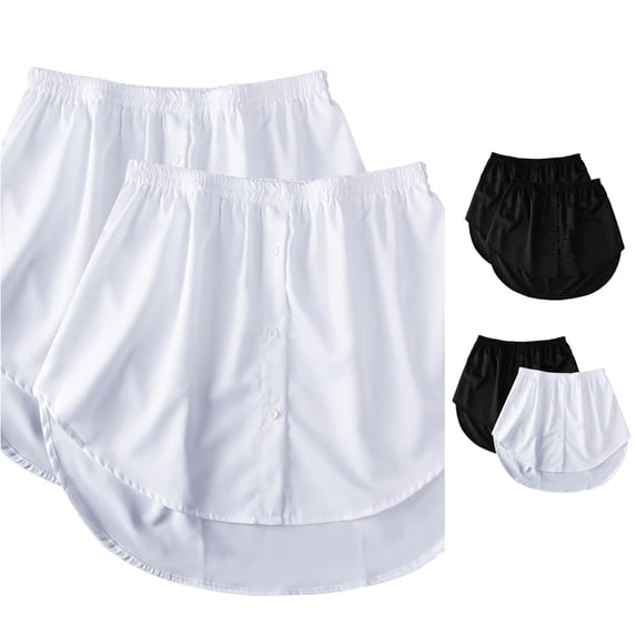 Wxolcjlv Womens Solid Button Front Half Skirt Elastic Waist Inner Wear Short Skirts 2pc