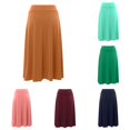 thumbnail image 1 of Wxolcjlv Womens Solid High Waist A‑Line Midi Skirt Flared Mid‑Calf Skirts, 1 of 5