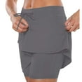 thumbnail image 1 of Wxolcjlv Womens Solid High Waist Drawstring Athletic Skort Built‑In Shorts with Pockets Active Skorts, 1 of 6