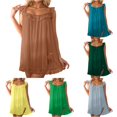thumbnail image 1 of Wxolcjlv Womens Solid Nightgown Lace Ruffle Strap Loose Mini Dress Sleepwear, 1 of 5