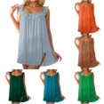 thumbnail image 1 of Wxolcjlv Womens Solid Nightgown Lace Ruffle Strap Loose Mini Dress Sleepwear, 1 of 5