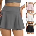 thumbnail image 1 of Wxolcjlv Womens Solid Pleated Athletic Skort High Waist Active Feature Workout Skorts, 1 of 5