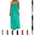 thumbnail image 1 of Wxolcjlv Womens Spaghetti Strap Maxi Dress Loose Fit Casual Summer Beach Vacation Long Sundress, 1 of 8