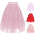 thumbnail image 1 of Wxolcjlv Womens Tulle Midi Skirt Elastic Waist Multi‑Layer Voluminous Skirts, 1 of 3