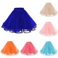 thumbnail image 1 of Wxolcjlv Womens Tulle Mini Skirt Elastic Waist Mesh Ruffled Hem Skirts, 1 of 3