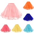 thumbnail image 1 of Wxolcjlv Womens Tulle Mini Skirt Elastic Waist Mesh Ruffled Hem Skirts, 1 of 3
