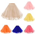 thumbnail image 1 of Wxolcjlv Womens Tulle Mini Skirt Elastic Waist Mesh Ruffled Hem Skirts, 1 of 3