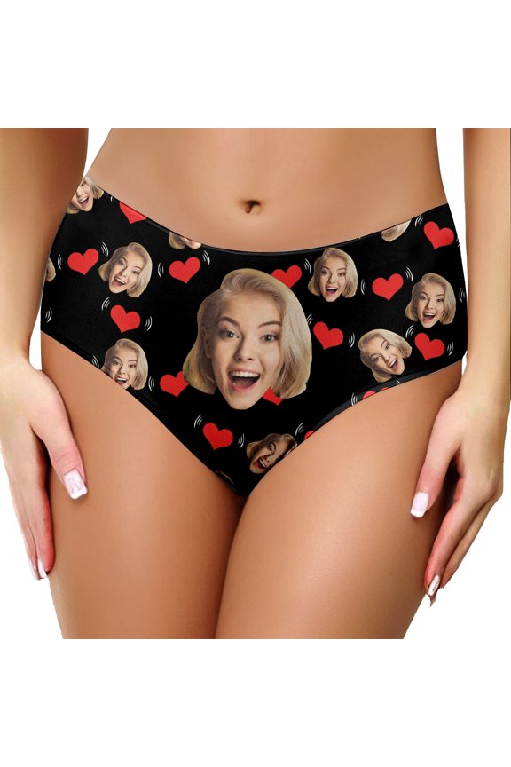 Womens Underwear DIY Printed Valentine'S Day Sexy Briefs Mid-Low Rise Stylish Comfortable Panties,Size S-XXL