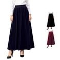 thumbnail image 1 of Wxolcjlv Womens Velvet Flowy Maxi Skirt Elastic Waist Full Swing Loose Long Skirt, 1 of 6