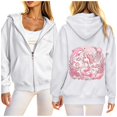 thumbnail image 1 of Wxolcjlv Womens Zip Up Hoodie Fleece Dolphin Print Oversized Long Sleeve Casual Sweatshirt, 1 of 7
