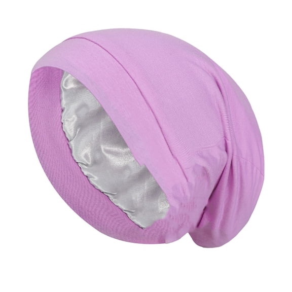 Wxq8sfga Double Layer Satin Sleep Bonnet Headbands Unisex Elastic Hair Wrap Cap For Night Rest Chemo Hair Protection