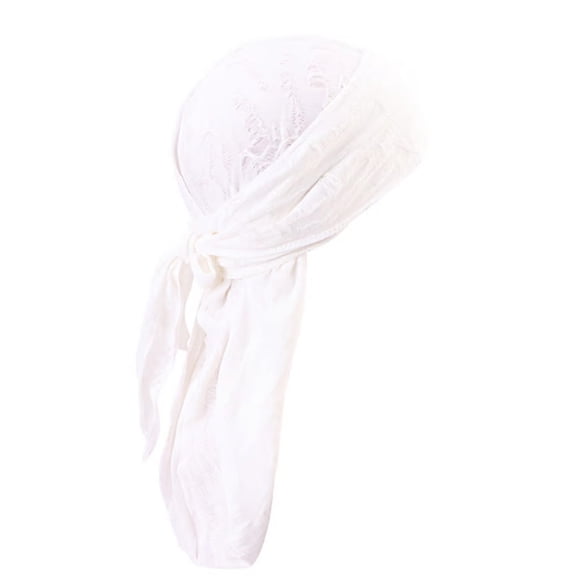 Wxq8sfga Silky Polyester Long Tail Neck Drape Mens Durag Headbands Adjustable 40 Inch Do Rag Cap For Biker Street Hair Styling