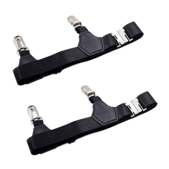 Wxqbjtam 1 Pair Sock Garters Belt Adjustable Elastic Non Slip Sock Holder Knee Socks Stay Metal Clip