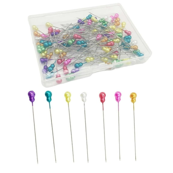 Wxqbjtam 1 Pieces Colorful Pearl Head Straight Pins Pearlized Head Pin 56mm Sewing Pins