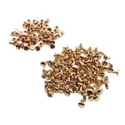 Wxqbjtam 100 Sets Double Cap Rivets studs Snap Rivet Leather Craft Light Gold
