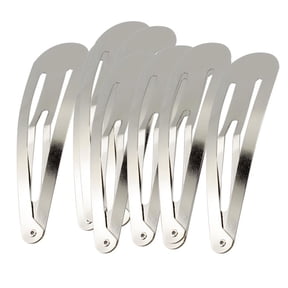 Wxqbjtam 10Pack 9cm Silver Sleepy Hair Snap Clips Bendies Slides Blank for DIY Crafts