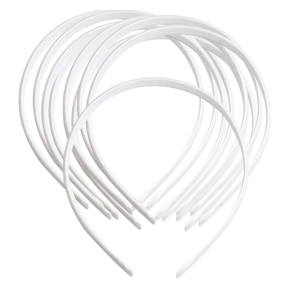 Wxqbjtam 10pcs Women Girls Satin Plain Headband Alice Ban Hair Band DIY White