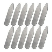 Wxqbjtam 12Pcs Collar Stays Smooth Edges Metal Invisible Collar Inserts Collar Stiffeners 5.08cmx1cmx0.08cm