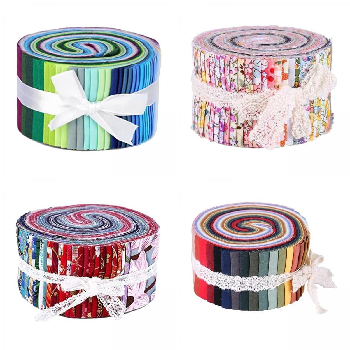 Wxqbjtam 144Pcs Fabric Strips Bundle Jelly Rolls Quilting DIY Craft Fabric Cloth