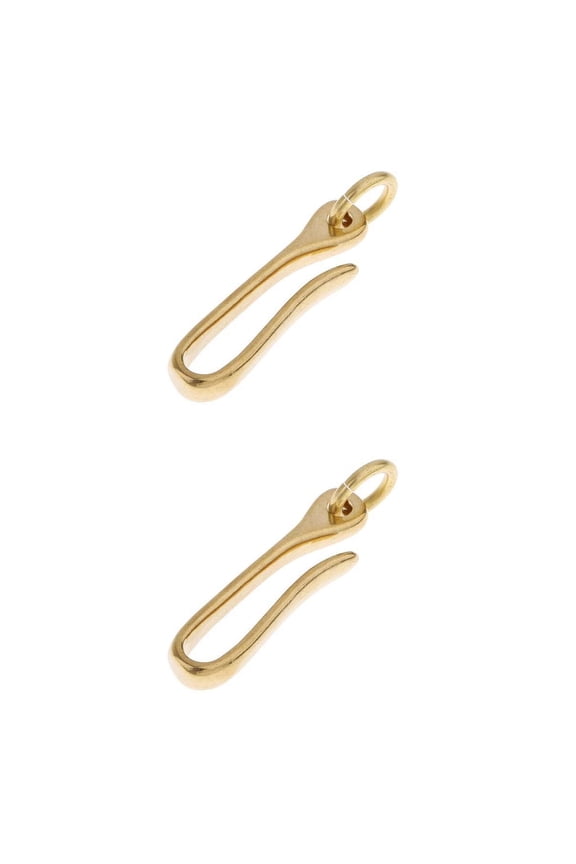 2 Pack Solid Brass Fish U Hook Belt Wallet Clip Holder Keychain Leathercraft