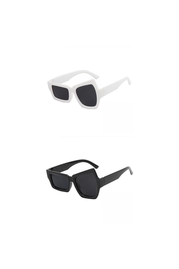2 Pairs Novelty Party Sunglasses Funny Eye Glasses Unisex Birthday Eyewear Resin White Black