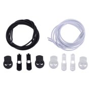 Wxqbjtam 2 Pairs Unisex Elastic Self-Locking Laces For Sports Shoes - Black + White / 100