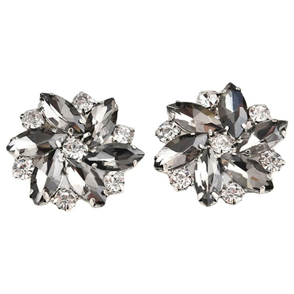 Wxqbjtam 2 Pcs Elegant Rhinestone Clips s Jewelry Crystal Decoration Buckle Heels Diamond Gray