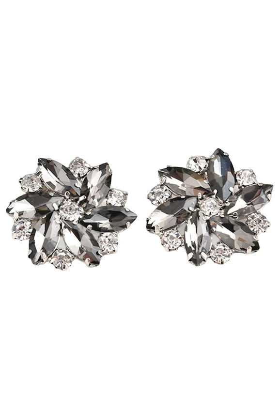 2 Pcs Elegant Rhinestone Clips s Jewelry Crystal Decoration Buckle Heels Diamond Gray