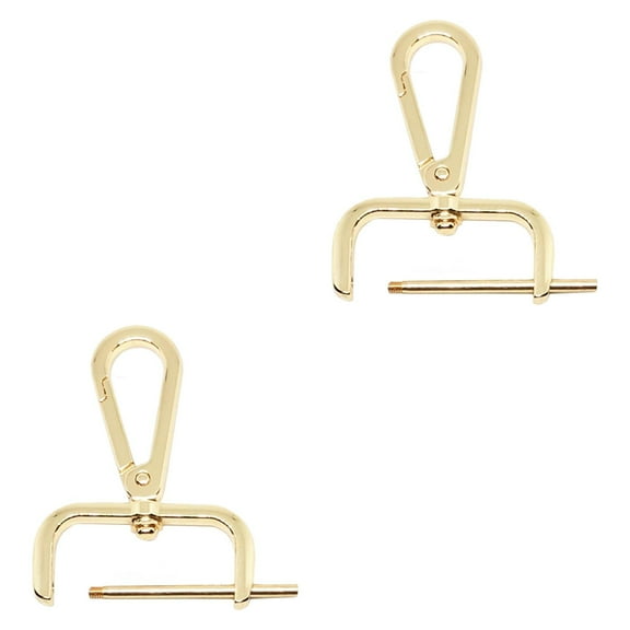 Wxqbjtam 2 Pieces Snap Hook Swivel Clasp Bag Strap Hardware Detachable Sturdy Lock Buckle Light Gold