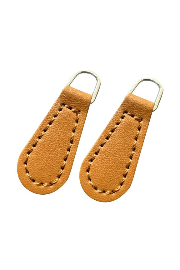 Wxqbjtam 2 Pieces Zipper Pulls Pullers Zip Pulls Zipper Heads for Bag Boot Purses Luggage Light Brown
