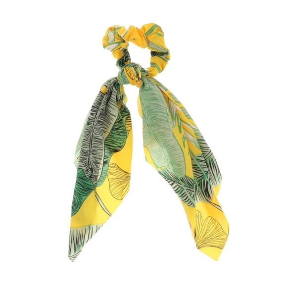 Wxqbjtam 2 in 1 Elastic Floral Printed Hair Scarf Scrunchie Hair Bows for Women Girls C