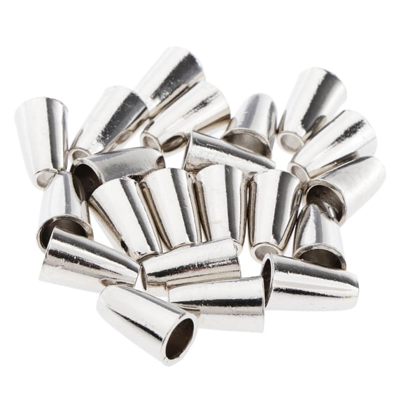 Wxqbjtam 20 Pack Metal Bell Cord Lock Cap End Stopper for Paracord Sportwear Clothing DIY Silver