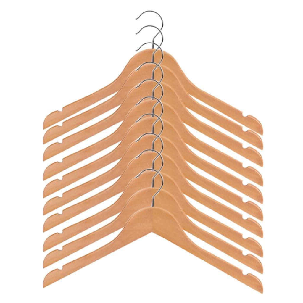 Wxqbjtam 20 Pieces Kids Baby Toddler Wooden Hangers Clothes Coat Hangers Non-slip Bar