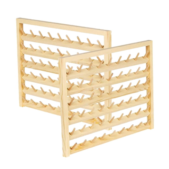 Wxqbjtam 2pcs Wood Sewing Thread Stand Organizer Craft Embroidery Storage Rack Holder