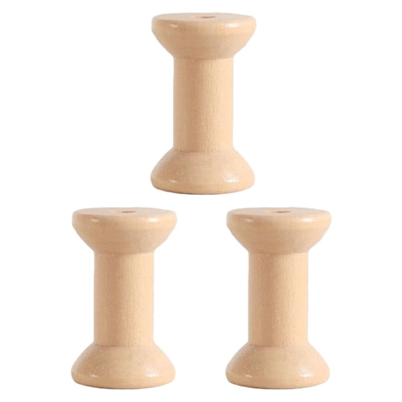 Wxqbjtam 3 Pieces Embroidery Thread Spool Cord Wood Projects, Easy to Use Sewing Machines Small B
