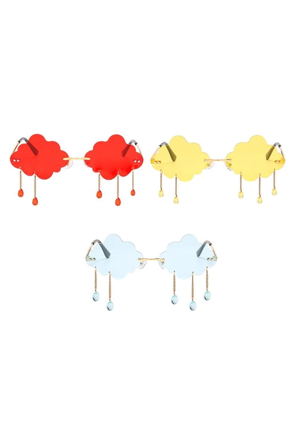 3 Pieces Unisex Cloud Sunglasses Tinted Lens Sun Glasses Eyewear Glasses