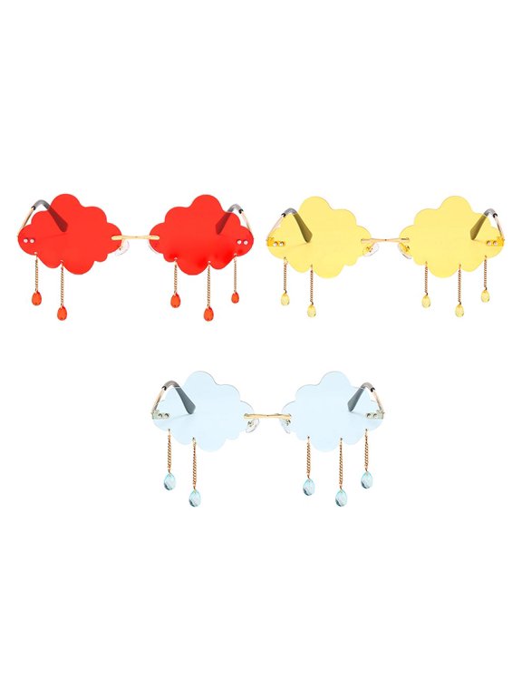 3 Pieces Unisex Cloud Sunglasses Tinted Lens Sun Glasses Eyewear Glasses