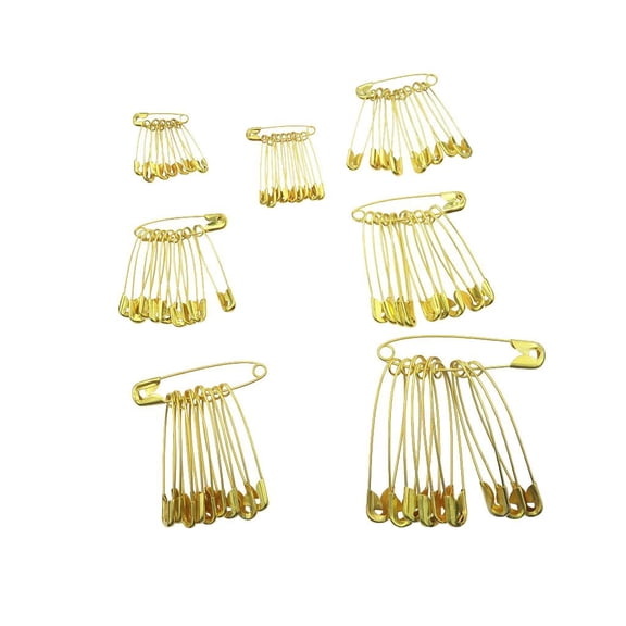 Wxqbjtam 35pcs Assorted Size Safety Pins Needles for DIY Sewing Craft - Gold