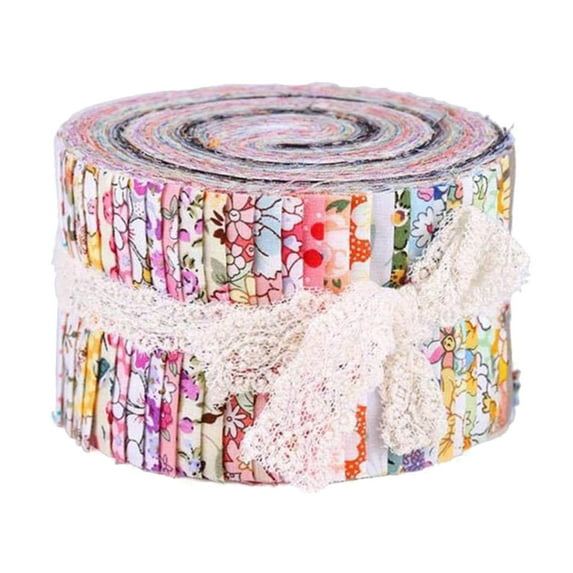 Wxqbjtam 36x Fabric Strips Roll 2.5" Jelly Fabric Bundles Quilting Strips Roll Patchwork Option1 B 36PCS