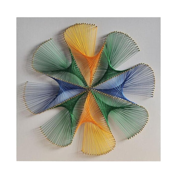 Wxqbjtam 3D Yarn Painting Pin String Art DIY Nail String Art Kit Geometric Flower Winding