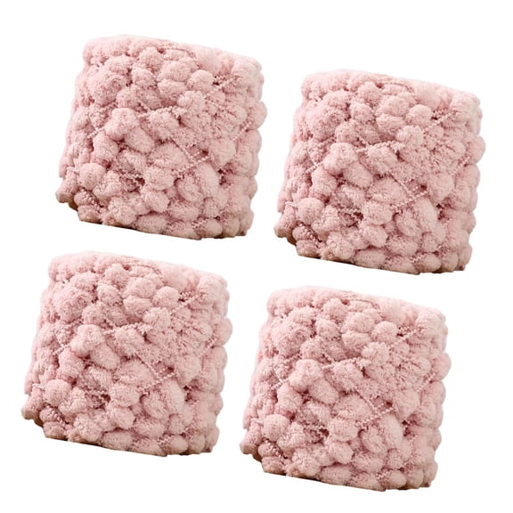 Wxqbjtam 4 Balls Arm Knitting Polyester Crochet Pompom Chunky Yarn Jumbo Yarn Weight Yarn Pink