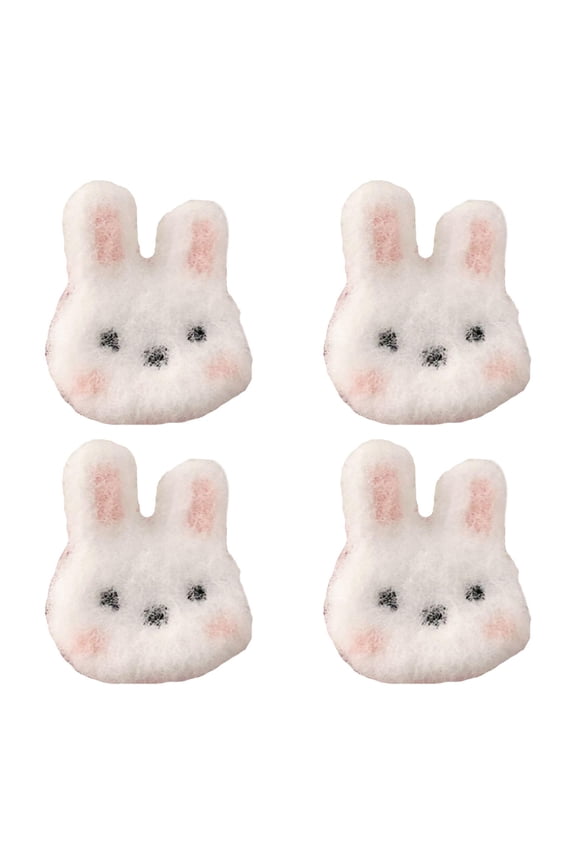 4 Pieces Bunny Furry Hair Clips Hair Styling Clamps Hair Slide Accessory Hairpin