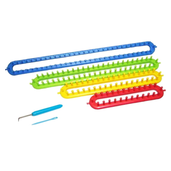 Wxqbjtam 4Pcs Knitting Looms Knitter Set Crochet Hook & Sewing Tools for Blankets Sweater