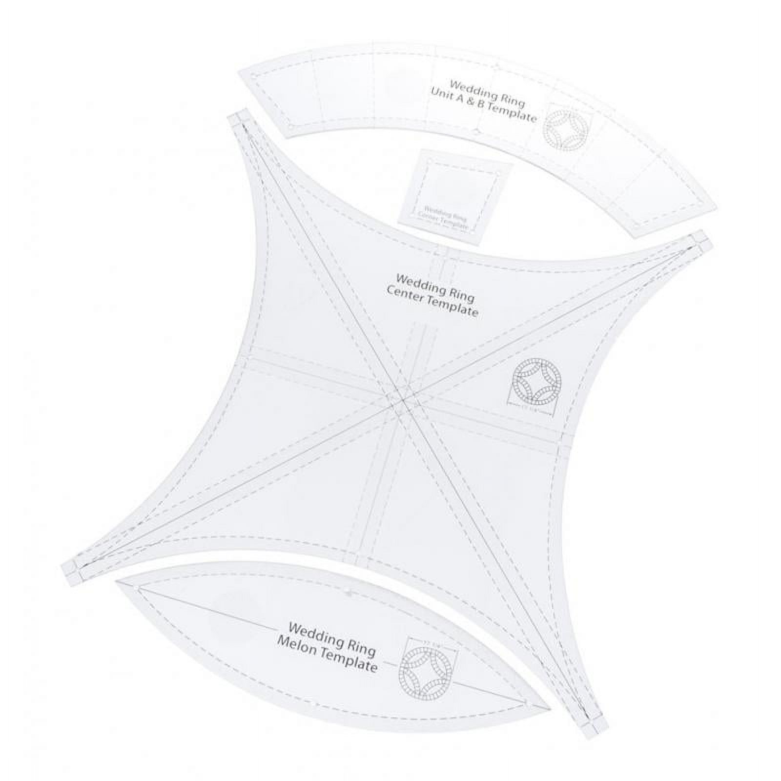 Wxqbjtam 4pcs Creative Grid Double Wedding Ring Template Dressmaker Sewing Quilting Ruler