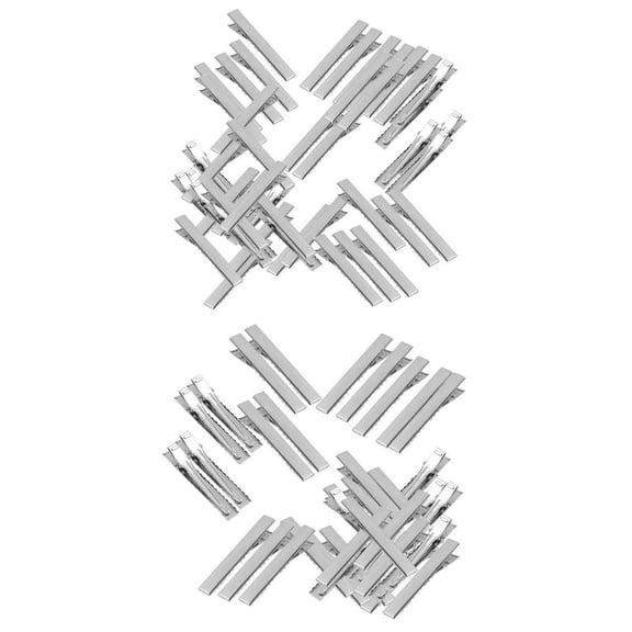 Wxqbjtam 50 Pairs Square Metal Duckbill Hair Clip Metal Alligator Clips with Teeth